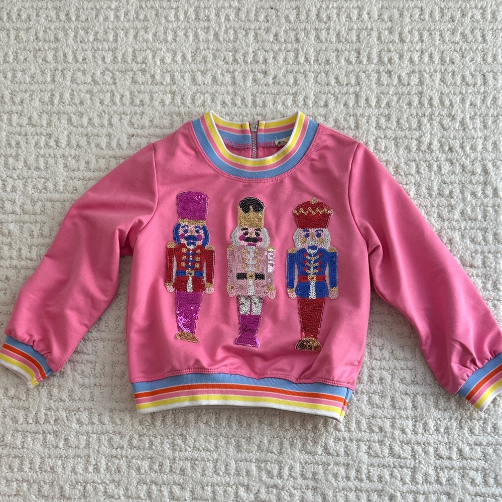 Truly Me by Sara Sara Pink Nutcracker Sequin Sweatshirt - 3T